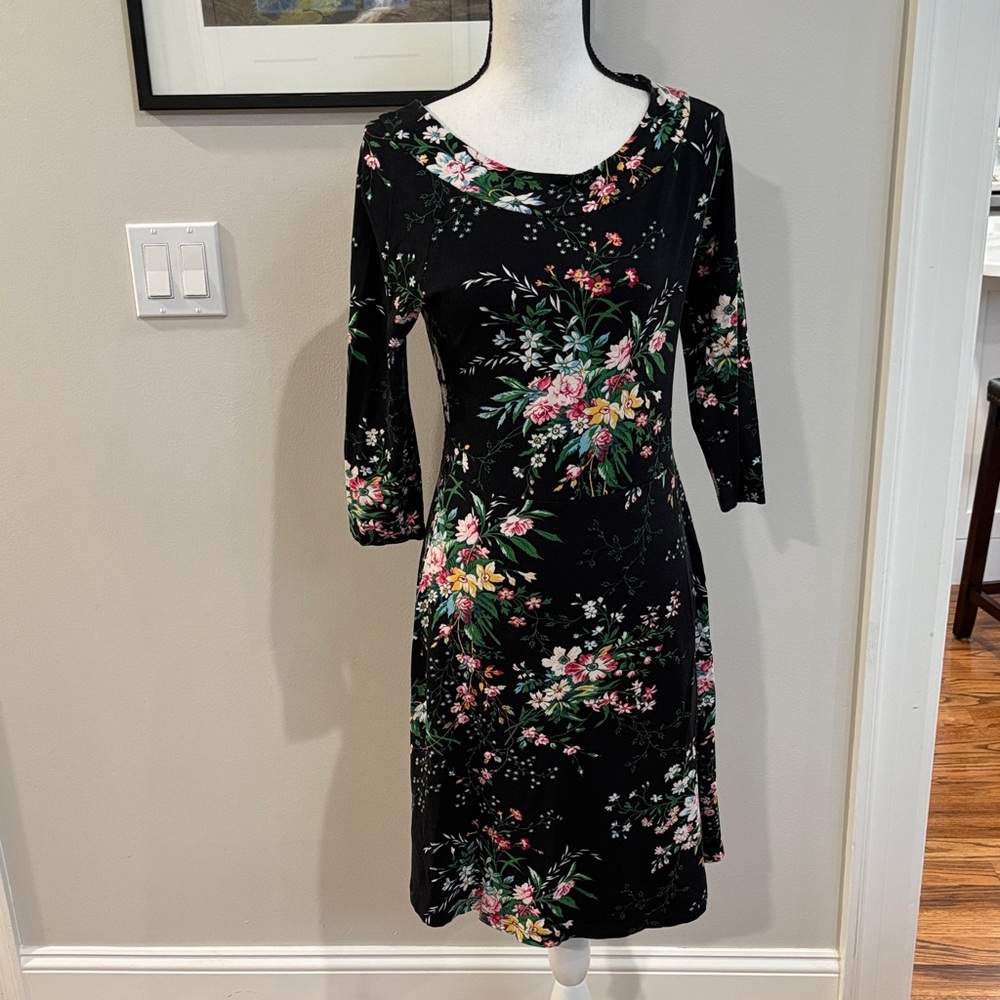 Floral Black Dress - Louie and Lucie (victorian cottage core)